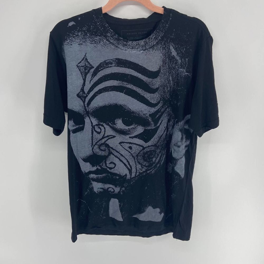 Prince Peter black tribal face graphic short sleeve tshirt Unisx L NWOT